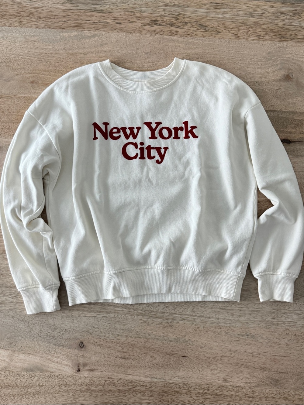 H&M Cream Sweatshirt with Red Graphic Accent